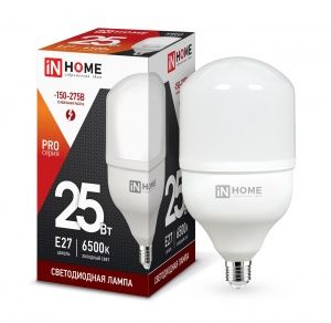 Лампа светодиодная LED-HP-PRO 25Вт 230В E27 6500К ХОЛОДНЫЙ СВЕТ  2250Лм IN HOME