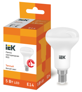 Лампа LED R50 рефлектор 5Вт 230В 3000К E14 IEK