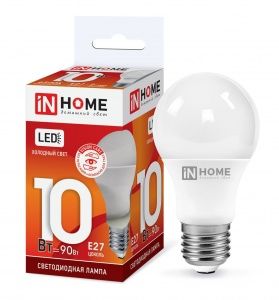 Лампа светодиодная LED-A60-VC 10Вт 230В Е27 6500Кхолодный свет 900Лм IN HOME