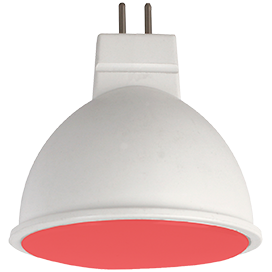 Ecola MR16  LED color 7,0W 220V GU5.3 Red Красный матовое стекло (композит) 47x50