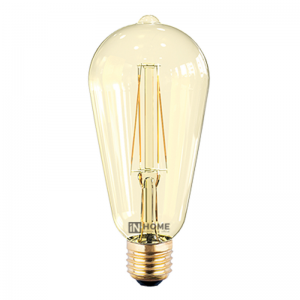 Лампа светодиодная LED-ST64-deco 5Вт 230В Е27 3000К 450Лм золотистая IN HOME