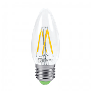 Лампа светодиодная LED-СВЕЧА-deco 5Вт 230В Е27 3000К 450Лм прозрачная IN HOME