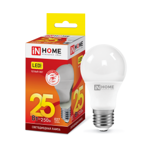 Лампа светодиодная LED-A65-VC 25Вт 230В Е27 3000К 2000Лм IN HOME