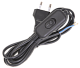 Шнур УШ-1КВ опрессованный с вилкой со встроенным выключателем 2х0,75/2м черный IEK