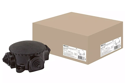 Коробка электромонтажная КЭМ 1-10-4Б ОП D78 мм IP44, 4-х рожк. (карболит) TDM