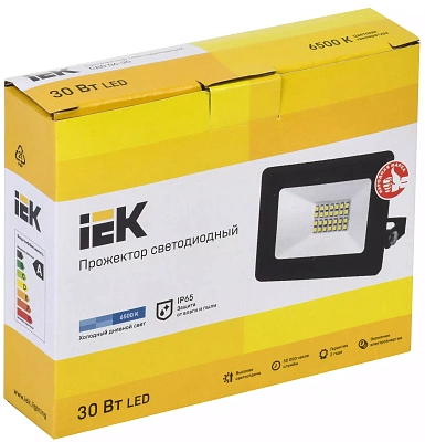 Прожектор светодиодный СДО 06-30 IP65 6500K черный IEK