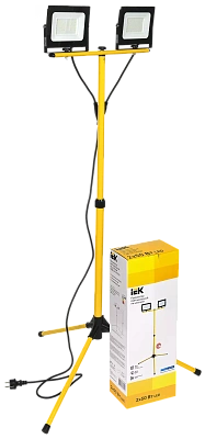 Прожектор светодиодный СДО 06-2x50Ш штатив 6500К IP65 черный IEK