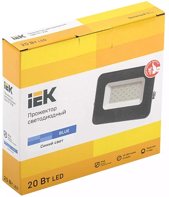 Прожектор светодиодный СДО 07-20B blue IP65 серый IEK