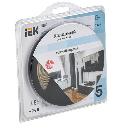 Лента светодиодная 5м LSR-2835W120-12-IP20-24В IEK