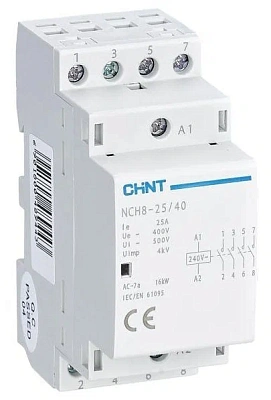Модульный контактор NCH8-25/40 25A 4НО (CHINT)