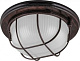Светильник накладной IP54, 220V 60Вт Е27, дерево, орех, круг, с решеткой, НБО 03-60-022 FERON