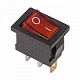 Выключатель клавишный 250V 6А (3с) ON-OFF красный  с подсветкой  Mini  REXANT
