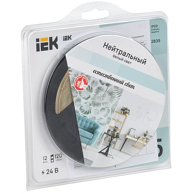 Лента светодиодная 5м LSR-2835NW120-12-IP20-24В IEK