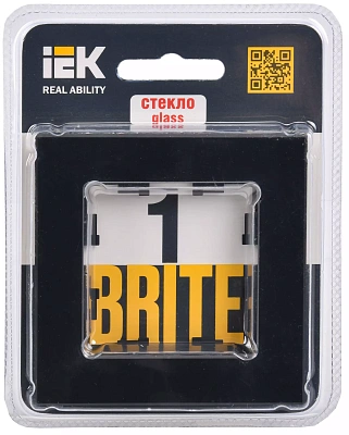 BRITE Рамка 1 -местная РУ-1-2-БрЧ стекло черный IEK