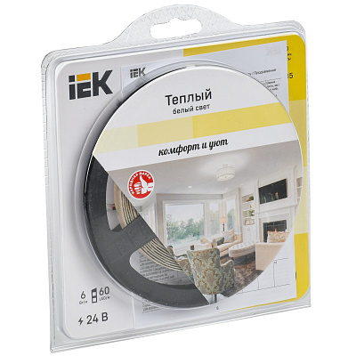 Лента светодиодная 5м LSR-2835WW60-6-IP20-24В IEK