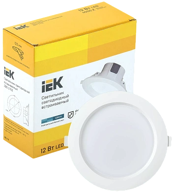 Светильник светодиодный ДВО 1702 белый круг 12Вт 4000K IP40 IEK
