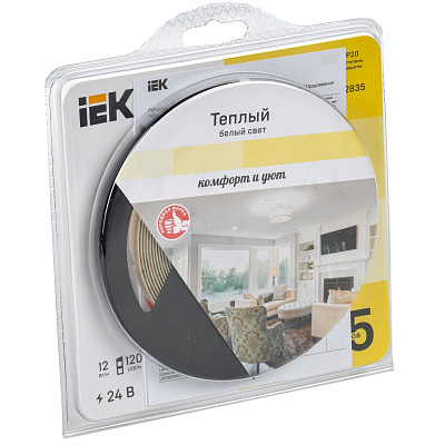 Лента светодиодная 5м LSR-2835WW120-12-IP20-24В IEK