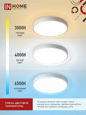 Светильник сд SCANDY SIMPLE-75RCW 75Вт 230В 3000-6500K 6000Лм 400x50мм с пультом ДУ белый IN HOME
