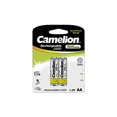 Аккумулятор Camelion AA- 600mah Ni-Cd BL-2 