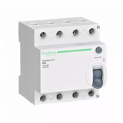 Выключатель дифференциального тока (ВДТ) 63А 4P 30мА Тип-AC 400В  City9 Set