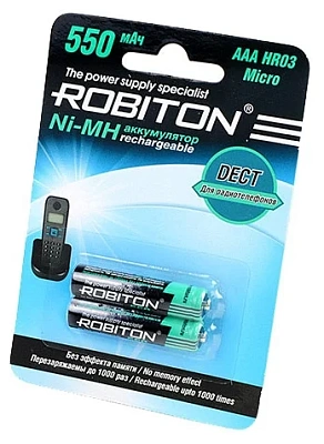 Аккумулятор ROBITON R03  BL2/50  550mAh