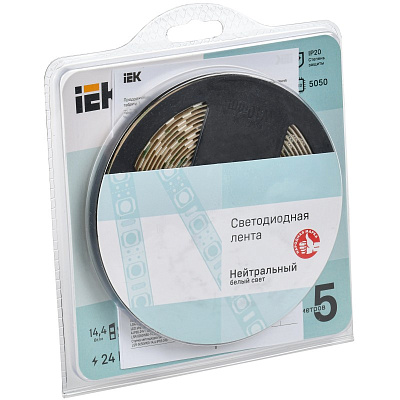 Лента светодиодная 5м LSR-5050NW60-14,4-IP20-24В IEK