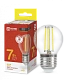 Лампа светодиодная LED-ШАР-deco 7Вт 230В Е27 3000К ТЕПЛЫЙ 810Лм прозрачная IN HOME