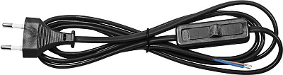 Сетевой шнур с выключателем 1.9м черный