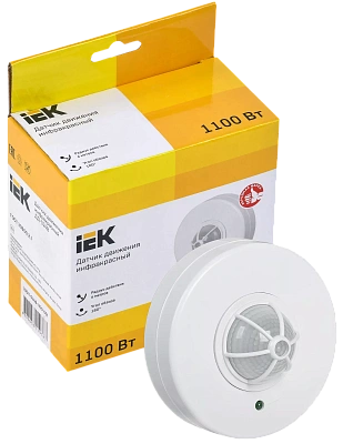 Датчик движения ДД-024В 1100Вт 180-360град 6м IP33 белый IEK