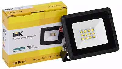 Прожектор СДО 06-10 светодиодный черный IP65 4000K IEK