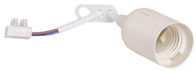 Патрон подвесной с шнуром Ппл27-04-К51 пластик Е27 белый (50шт) (стикер на изделии) IEK
